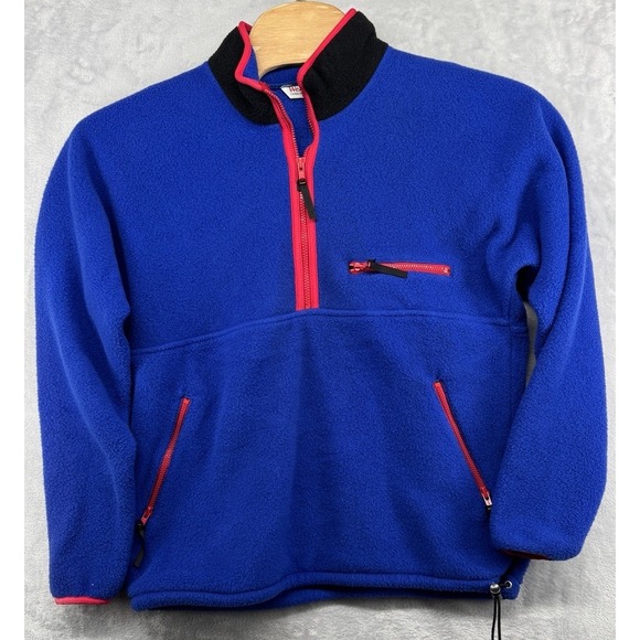 Vintage USA WearGuard 1/2 Half Zip Fleece Jacket Blue Red Men's Size M‎ - Picture 1 of 5